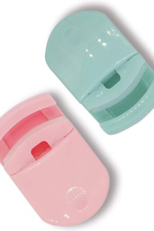 2 Pieces Mini Eyelash Curlers Portable Lash Curlers Travel Plastic Eyelash Curlers Eyelash Curlers With Replacement Pads Fits All Eye Shapes No Pinching Or Pulling(Pink, Green)