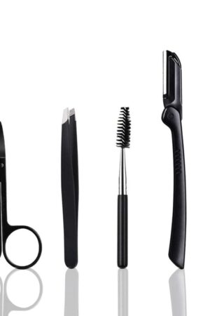 Eyebrow Razor, 5-in-1 Eyebrow Kit, Professional Eyebrow Grooming Set, Eyebrow Trimmer Set for Women and Men, Including Brow Razors Trimmer, Brush, Eyebrow Scissors, Slant Tweezers