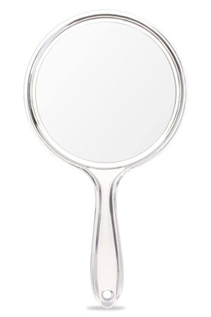 Hand Mirror, Double-Sided Handheld Mirror 1X/3X Magnifying Mirror with Handle, Pack of 1 (Clear)