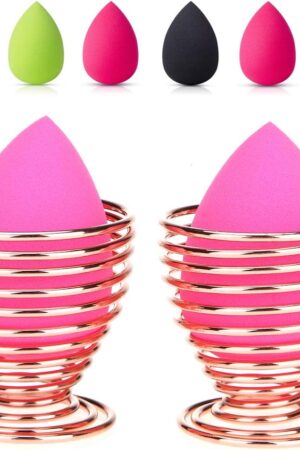 Beauty Sponge Blender Holder,(2 Pack Rose Gold) Makeup Sponge Drying Stand Storage Egg Powder Puff Display Stand
