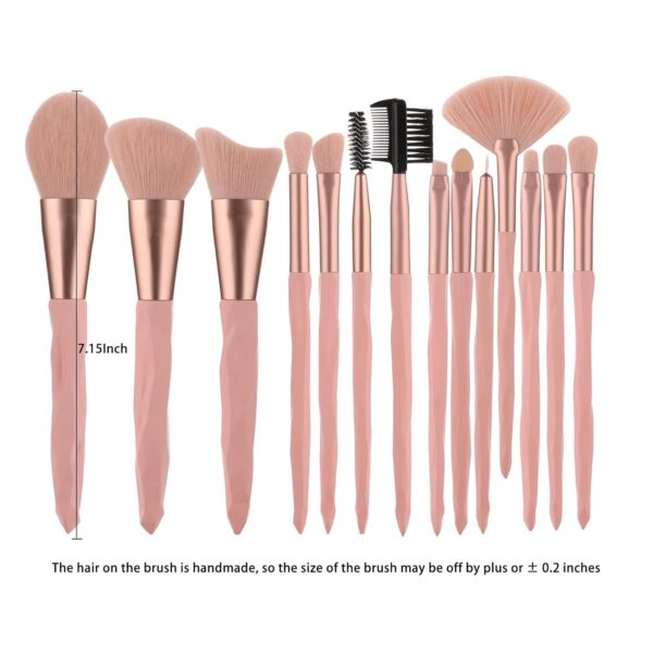 30Pcs Pink makeup brushes with makeup sponges makeup tool set makeup brushes set natural synthetic eye shadow foundation make-up facial mixed powder blusher concealer eye makeup brush set - Image 2