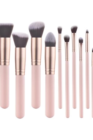 Makeup Brushes Pink wooden Makeup Brushes Set Premium Synthetic Foundation Brushes Blending Face Powder Eye Shadow Concealer Make Up Brushes Tool (14PCS Pink)