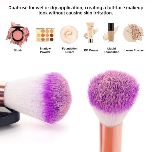 Makeup Brush Set 11pcs, Premium Synthetic Mermaid Make Up Brushes for Blush Highlight Concealer Fan Cute Cosmetic Brushes Collection - Image 2