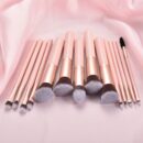 Makeup Brushes Pink wooden Makeup Brushes Set Premium Synthetic Foundation Brushes Blending Face Powder Eye Shadow Concealer Make Up Brushes Tool (14PCS Pink)