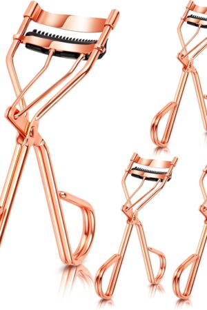 4Pcs Eyelash Curlers with Comb, Rose Gold Beauty Eyelashes Curlers with Built in Comb, Lash Curler Makeup Tool for Women and Girls